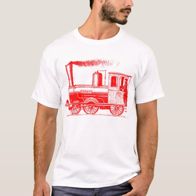 Camiseta Un hombre y su tren - Rojo (Anverso)