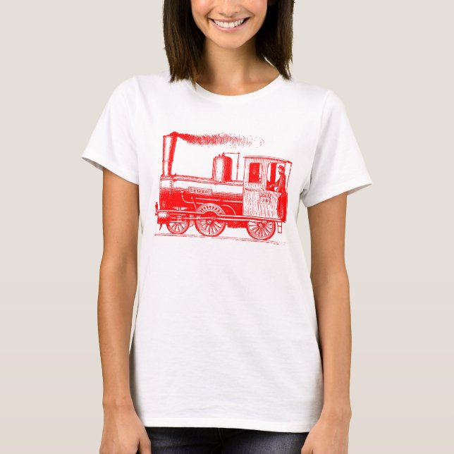 Camiseta Un hombre y su tren - Rojo (Anverso)