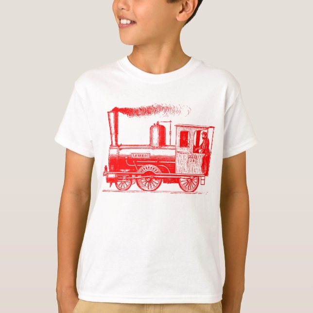 Camiseta Un hombre y su tren - Rojo (Anverso)