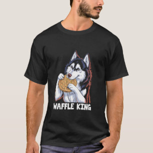 Camiseta Un Husky Disfrutando Un Waffle King Waffles Amante
