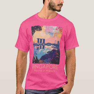 Camiseta Un Ilustracion De Viajes De Singapur - República D
