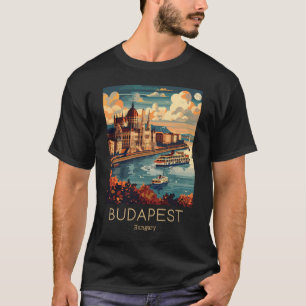 Camiseta Un Ilustracion De Viajes Vintage De Budapest - Hun