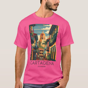 Camiseta Un Ilustracion De Viajes Vintage De Cartagena - Co