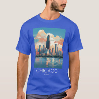 Camiseta Un Ilustracion de viajes vintage de Chicago Illino
