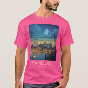 Camiseta Un Ilustracion De Viajes Vintage De Hamburgo - Ale