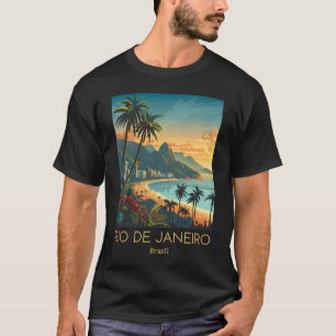 Camiseta Un Ilustracion De Viajes Vintage De Río De Janeiro