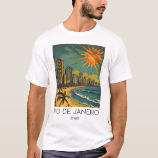 Camiseta Un Ilustracion De Viajes Vintage De Río De Janeiro
