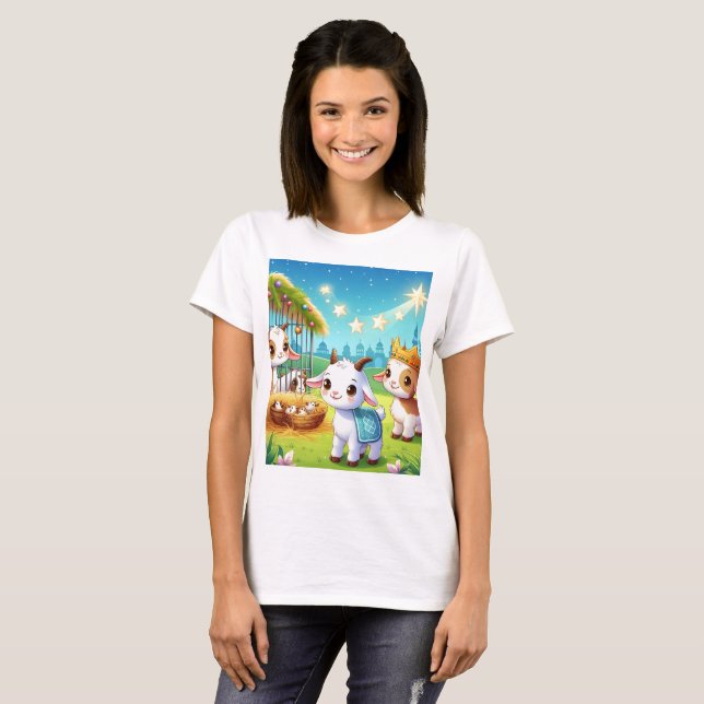 Camiseta un ilustracion personalizado de una granja con tre (Anverso completo)