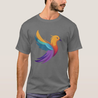 Camiseta un ilustracion vectorial de un pájaro colorido con