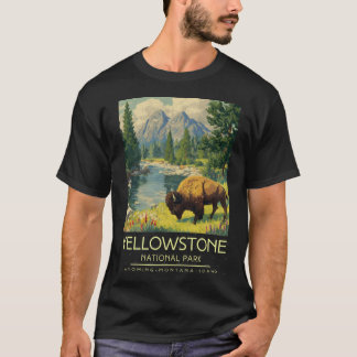 Camiseta Un Ilustracion vintage del Parque Nacional Yellows