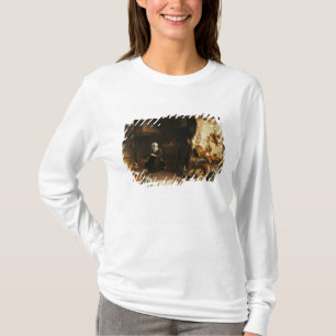 Camiseta Un interior de la cocina con un chica de criado