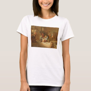 Camiseta Un interior del Guardroom con los naipes de los