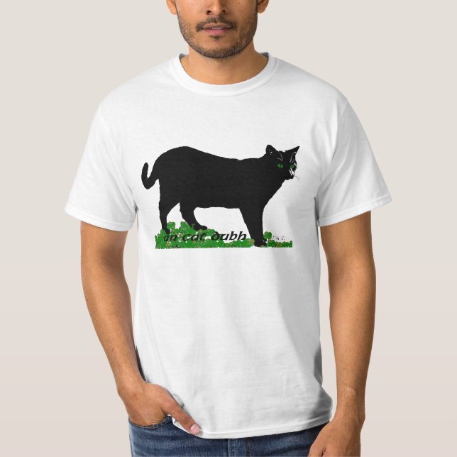 Camiseta Un irlandés de Dubh del gato (el gato negro) (Anverso)