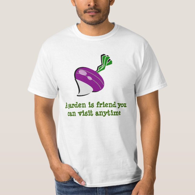 Camiseta Un jardín es amigo... adorable jardinería. (Anverso)
