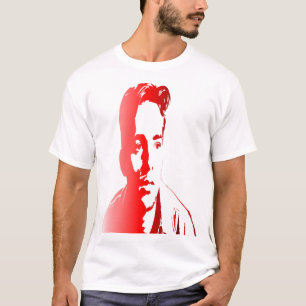Camiseta un joven, rendido en tonos rojos