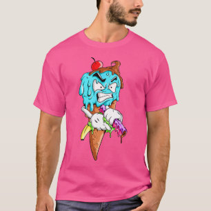 Camiseta Un juego de banana de helados enojado