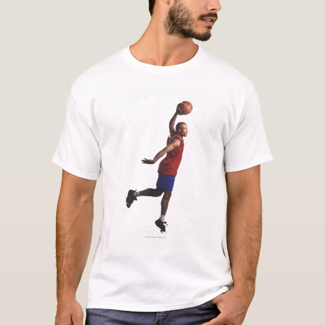 Camiseta un jugador de básquet joven del varón adulto vuela (Anverso)