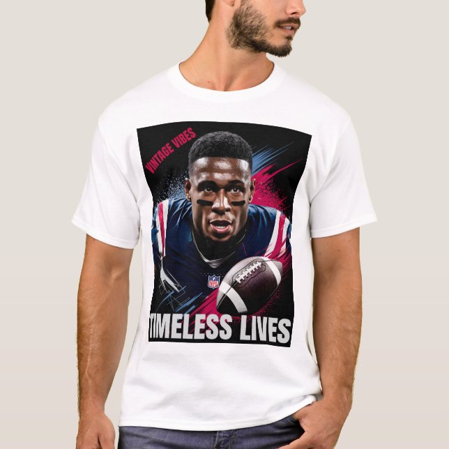 Camiseta Un jugador de fútbol dinámico retrata vidas inmadu (Anverso)