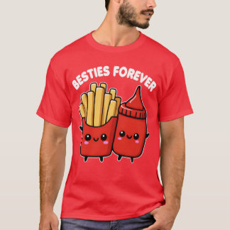 Camiseta Un ketchup de mejores amigas lindo y papas fritas 