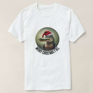 Camiseta Un lagarto divertido en Santa Hat