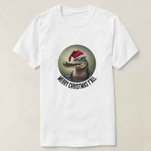Camiseta Un lagarto divertido en Santa Hat (Diseño del anverso)