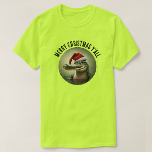 Camiseta Un lagarto divertido en Santa Hat