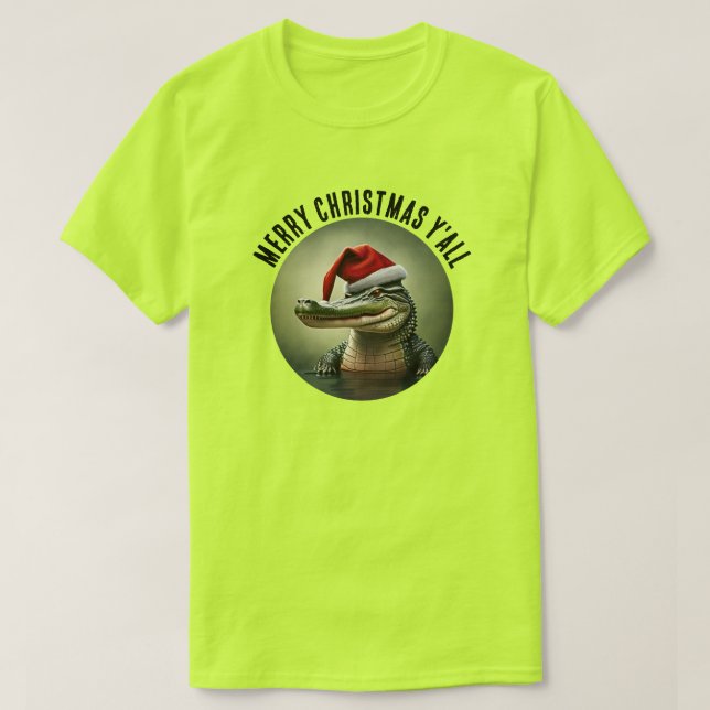 Camiseta Un lagarto divertido en Santa Hat (Diseño del anverso)