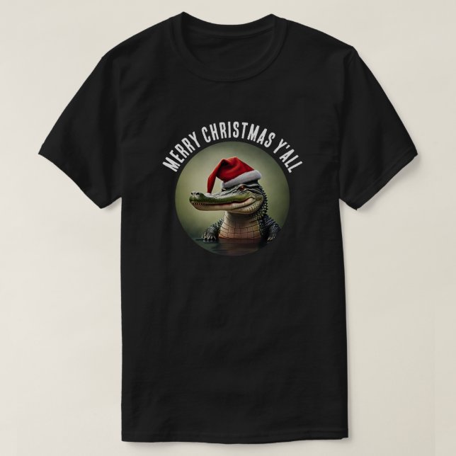 Camiseta Un lagarto divertido en Santa Hat (Diseño del anverso)