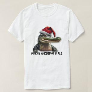 Camiseta Un lagarto divertido en Santa Hat