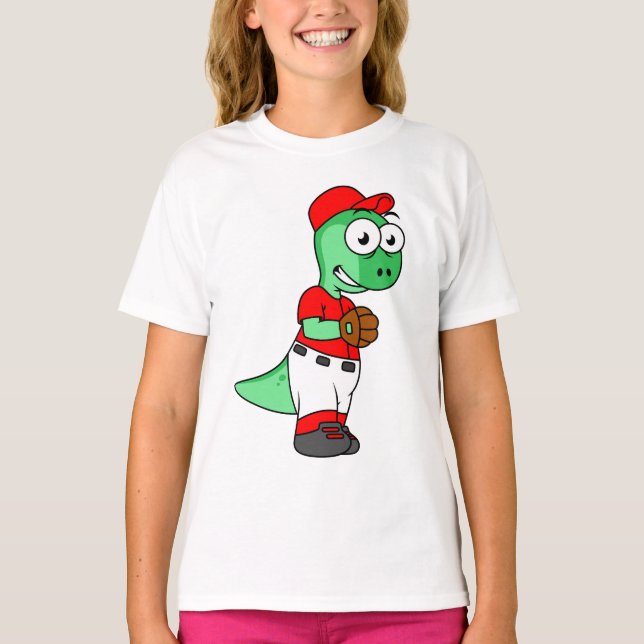 Camiseta Un lanzador de béisbol paquicefalosaurio. (Anverso)