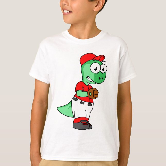 Camiseta Un lanzador de béisbol paquicefalosaurio. (Anverso)
