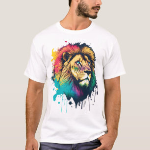 Camiseta Un león colorido