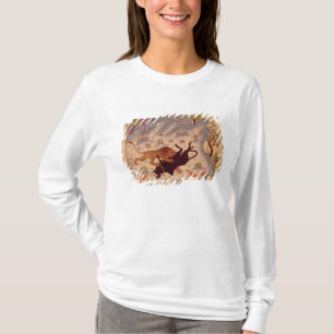 Camiseta Un león que ataca y que mata a una Bull