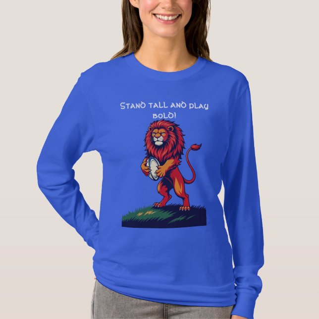 Camiseta Un León Rojo Audaz Rampante Se Levanta (Anverso)