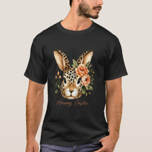 Camiseta Un leopardo adornado con elegante floral Feliz Pas