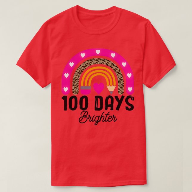 Camiseta Un leopardo arcoiris de 100 días más brillante (Diseño del anverso)