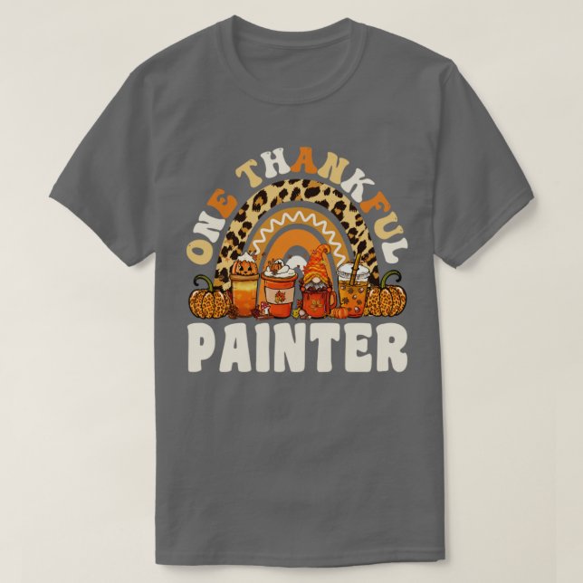Camiseta Un leopardo arcoiris de acción de gracias pintor (Diseño del anverso)