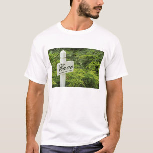 Camiseta Un letrero que apunta a la bodega (Cueva) en
