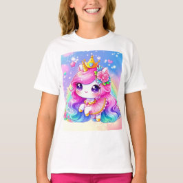 Camiseta Un lindo bebé con arcoiris unicornio