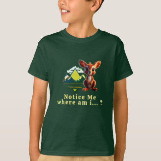 Camiseta Un lindo canguro de bebé rojo con ojos grandes