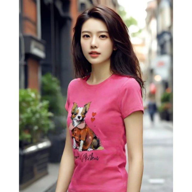 Camiseta Un lindo Chihuahua con tarjeta de El día de San Va (Subido por el creador)