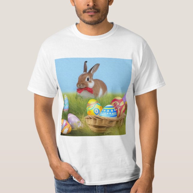 Camiseta Un lindo conejo de Pascua para un ánimo positivo (Anverso)