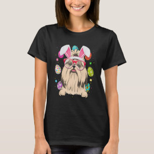 Camiseta Un lindo conejo Shih Tzu perro se enfrenta a los h