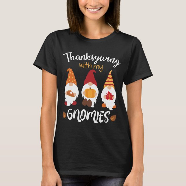 Camiseta Un lindo día de acción de gracias con mis gnomos (Anverso)