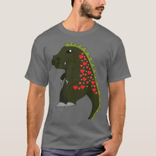 Camiseta Un lindo dinosaurio lleno de corazones