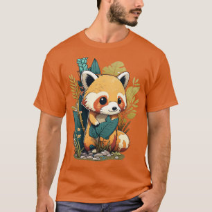 Camiseta Un lindo panda rojo en el bosque