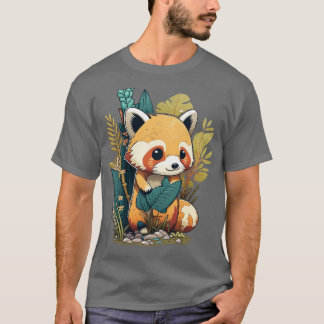 Camiseta Un lindo panda rojo en el bosque