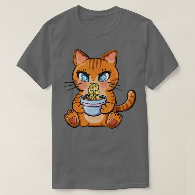 Camiseta Un lindo regalo de Ramen para un gato japonés de a (Diseño del anverso)