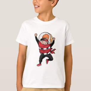 Camiseta Un lindo rollo de sushi con una bandana ninja, gol