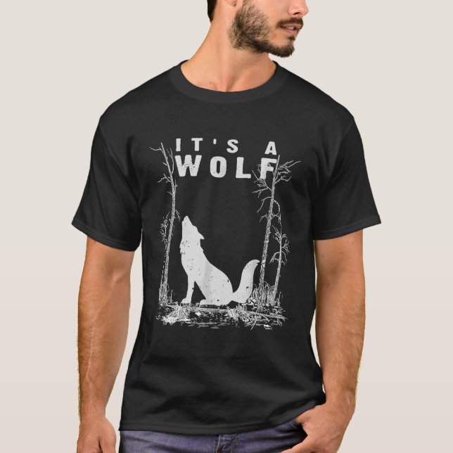 Camiseta Un lobo para hombres Halloween (Anverso)